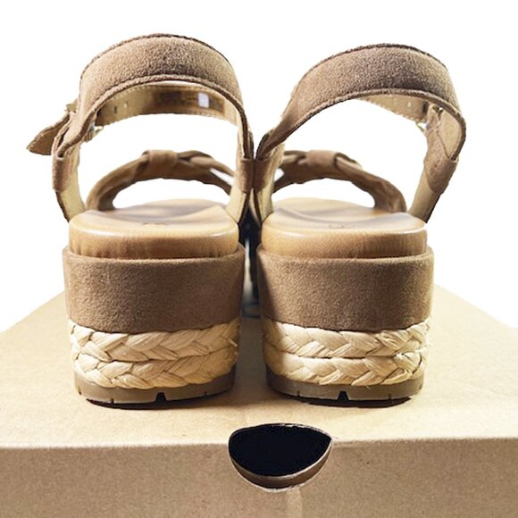 UGG Women’s NEUSCH Chestnut Suede Platform Espadrilles Sandals Size 9 New - Picture 3 of 8